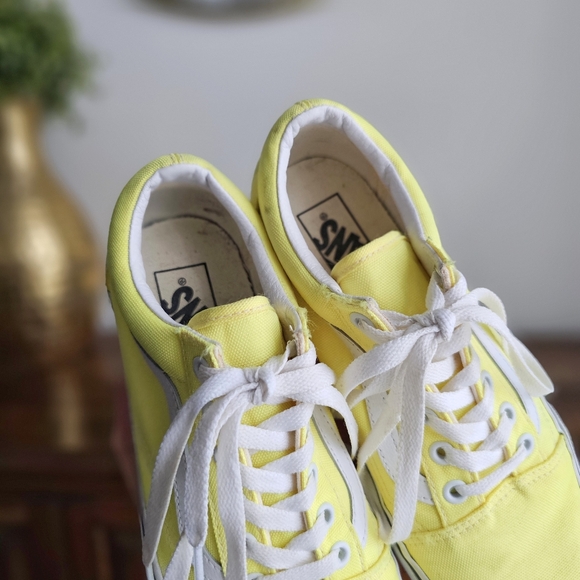 Vans Old Skool Low Top Sneakers Yellow White Canvas Women’s 7.5 / Men’s 6 - Picture 15 of 15